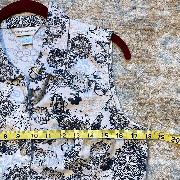 Christopher & Bank Sleeveless Button down Top Sz S - Picture 6 of 6